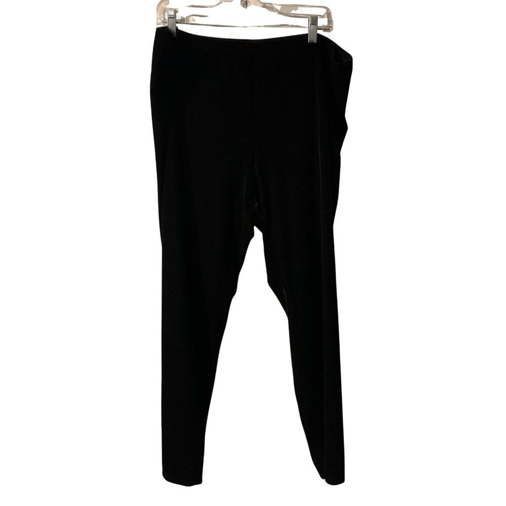 Eileen Fisher Women's Black Velvet Ankle Leggings Plus Size 2X NEW Holiday Party